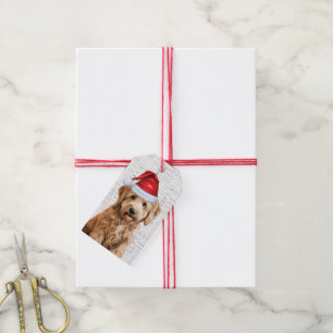 Festive Goldendoodle Holiday Dog Christmas Gift Tags