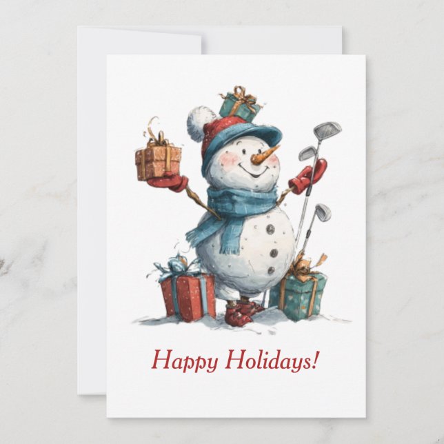 Festive Golf Lover Christmas Card (Front)