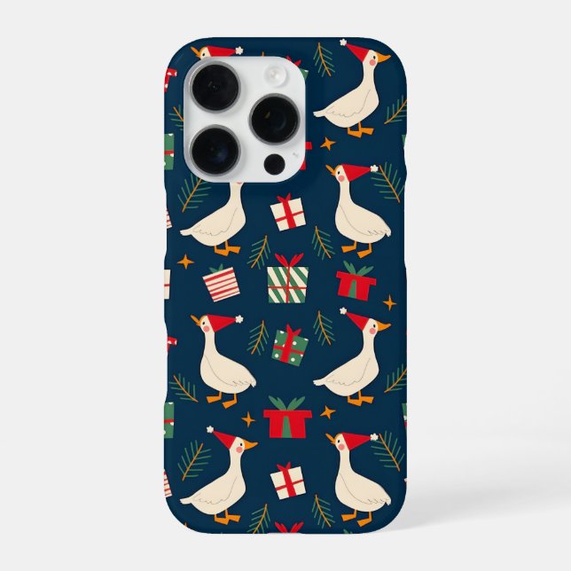 Festive Goose Christmas – Funny Holiday Gag Gift  iPhone Case (Back)