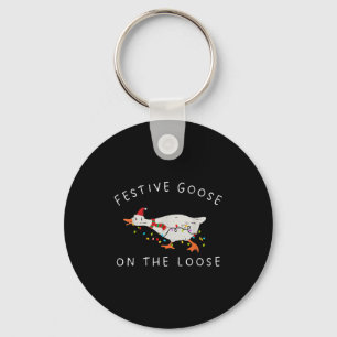Festive Goose On The Loose Christmas Duck Light Xm Key Ring