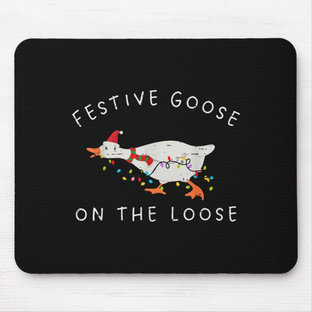 Festive Goose On The Loose Christmas Duck Light Xm Mouse Mat (Front)
