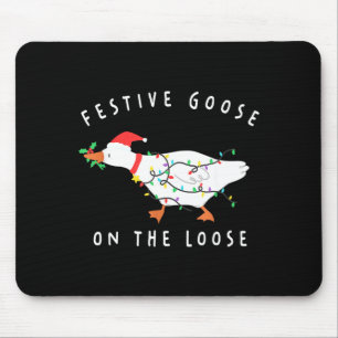 Festive Goose On The Loose Christmas Santa Silly G Mouse Mat