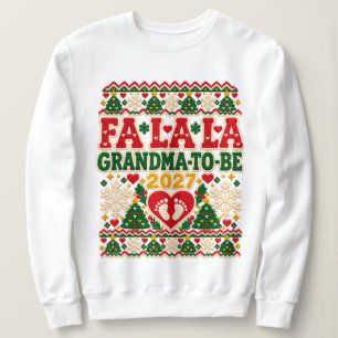Festive Grandma To Be 2027 Ugly Christmas Sweatshirt