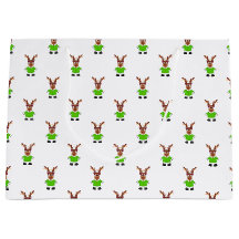 Festive Green And Gold Kasky Christmas Reindeer