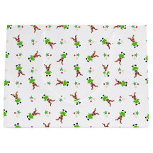 Festive Green And Gold Kasky Christmas Reindeer