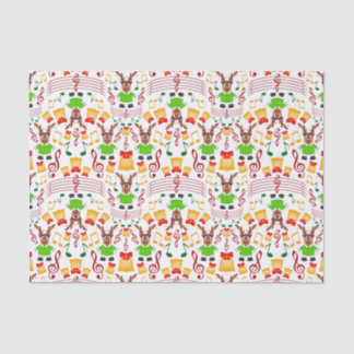 Festive Green And Gold Kasky Christmas Reindeer Tissue Paper