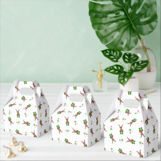 Festive Green And Red Kasky Christmas Reindeer Favour Box