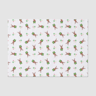 Festive Green And Red Kasky Christmas Reindeer Tissue Paper