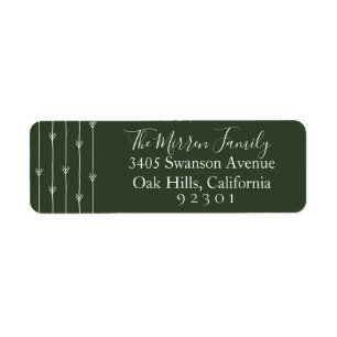 Festive Green Boho Return Address Label