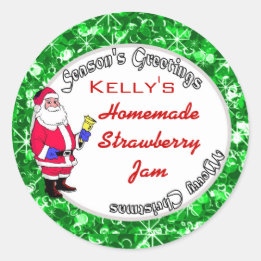 Festive green Christmas food label