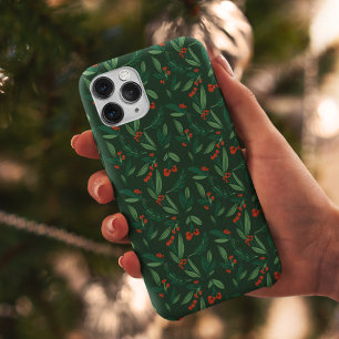 Festive Green Christmas Holly Berry Holiday