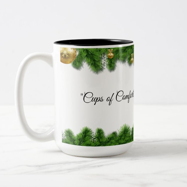 Festive Green Christmas Mug (Left)