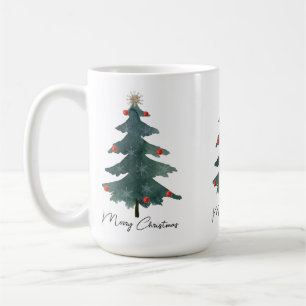 Festive Green Christmas Tree Merry Christmas  Coffee Mug