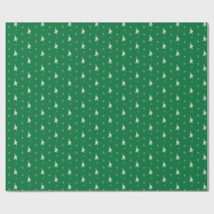 Festive Green Christmas Tree Wrapping Paper