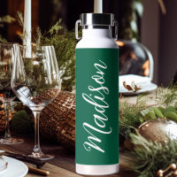 Festive Green Christmas White Handwritten Name