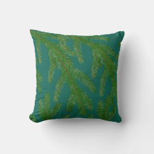 Festive Green Fir Tree Branches  Latte Mug Cushion