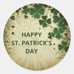 Festive Green Holiday Design Classic Round Sticker