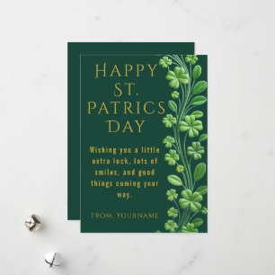  Festive green Lucky Clover St Patricks Day Card