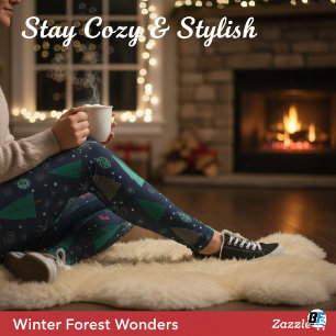 Festive Green Santa Reindeer Gingerbread Christmas Leggings