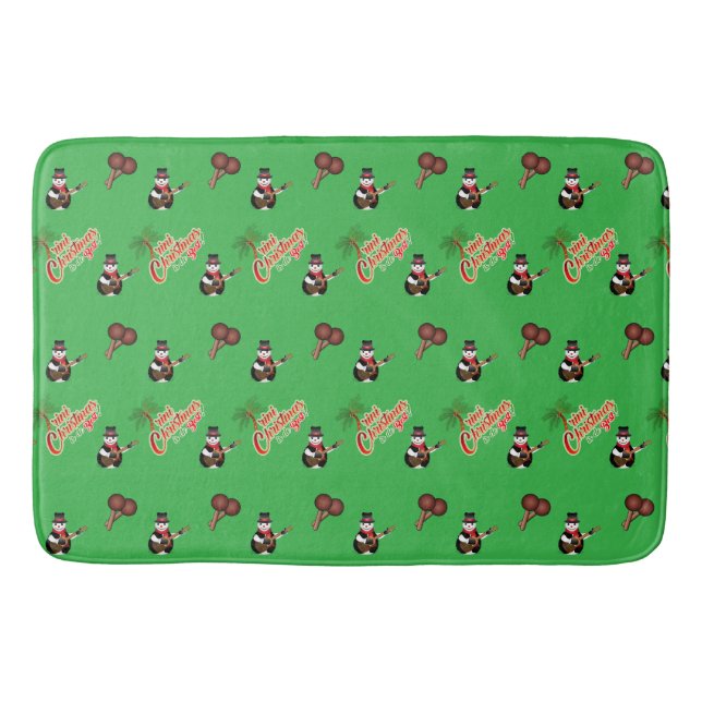 FESTIVE GREEN Trini Christmas Bath Mat (Front)