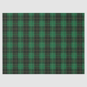 Festive Green Winter Christmas Plaid Pattern Tissue Paper