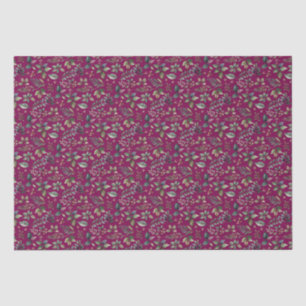 Festive Greenery Elegant Floral Burgundy Christmas Tissue Paper