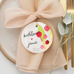 Festive Greenery Names Wedding Ceramic Tree Decoration