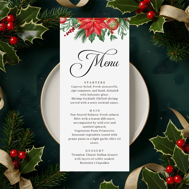 Festive Greenery Script Calligraphy Wedding Menu (Creator Uploaded)