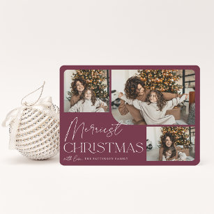 Festive Greeting   Merriest Christmas Photo Holiday Card