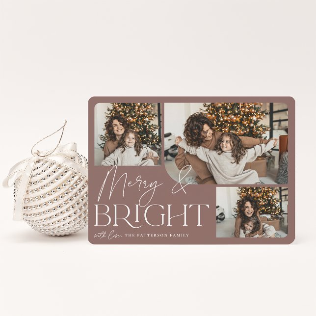 Festive Greeting | Merry & Bright Photo Christmas Holiday Card (Creator Uploaded)