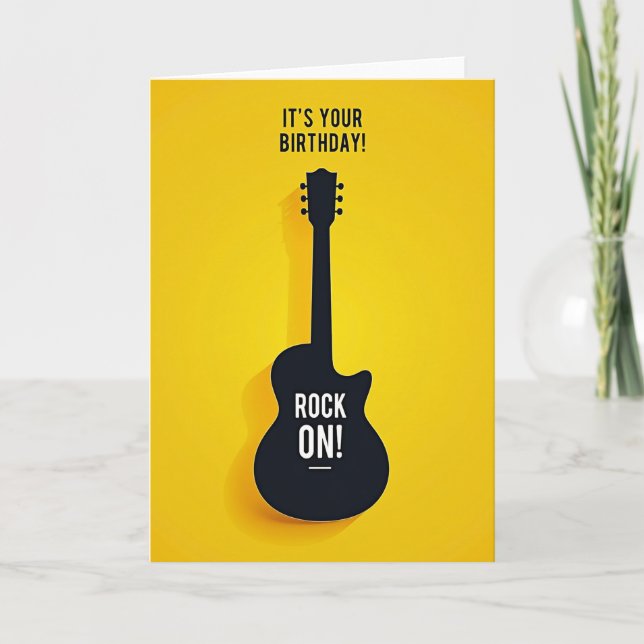 Festive Guitar Birthday Card (Front)