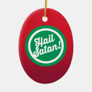 Festive Hail Satan Ceramic Tree Decoration
