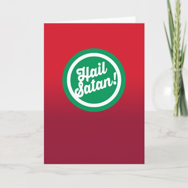 Festive Hail Satan Holiday Card (Front)