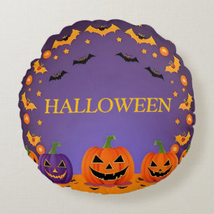 Festive Halloween Background Round Cushion