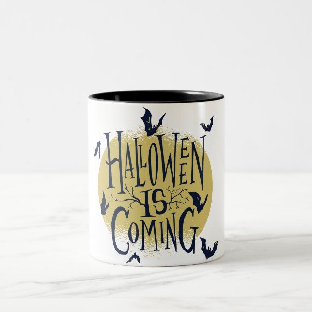 Festive Halloween Collection - Halloween is Coming Two-Tone Coffee Mug (Center)