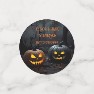 Festive Halloween Pumpkins and Floral Pattern Confetti