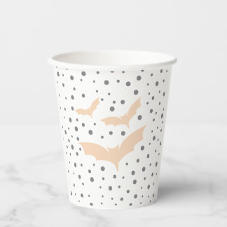 Festive Halloween Tableware Black and Orange Bat Paper Cups
