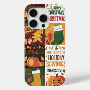 Festive Halloween, Thanksgiving, and Christmas Hol iPhone 15 Pro Case