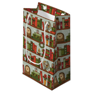 Festive Hand Drawn Bookshelf Pattern - Gift Bag