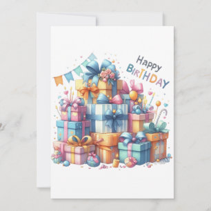 Festive Happy Birthday All Ages Greeting Card