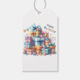 Festive Happy Birthday For All Ages  Gift Tags