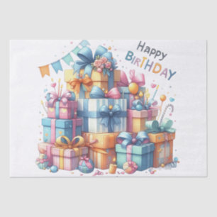 Festive Happy Birthday For All Ages  Tissue Paper