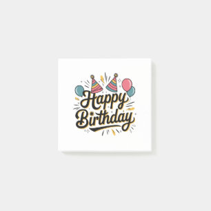 Festive Happy Birthday Post-it Notes