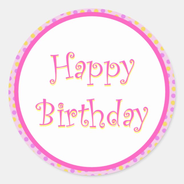 Festive Happy Birthday Sticker (Front)