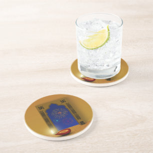 Festive Happy Diwali Fireworks - Sandstone Coaster