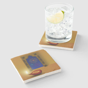 Festive Happy Diwali Fireworks - Stone Coaster