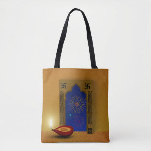 Festive Happy Diwali Fireworks - Tote Bag