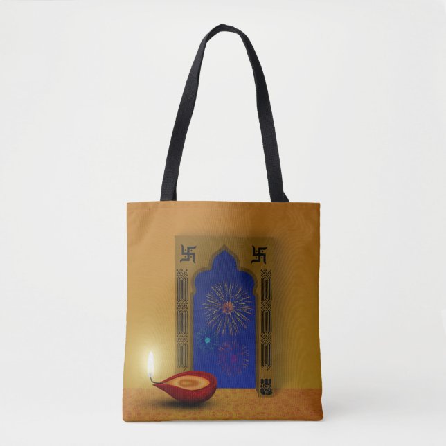 Festive Happy Diwali Fireworks - Tote Bag (Front)