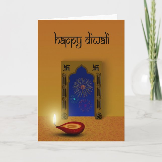 Festive Happy Diwali - Greeting Card (Front)