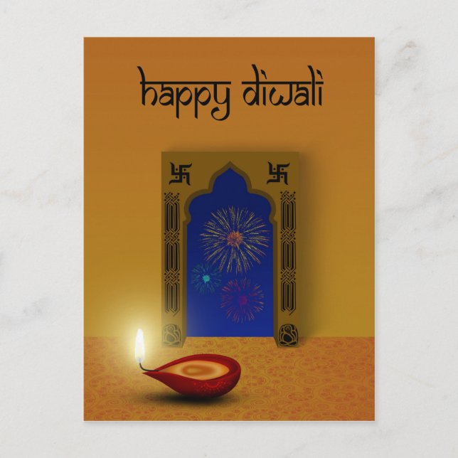 Festive Happy Diwali - Postcard (Front)